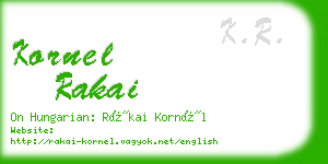 kornel rakai business card